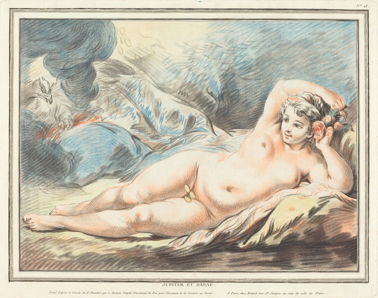 Júpiter e Danae de Louis Marin Bonnet after François Boucher