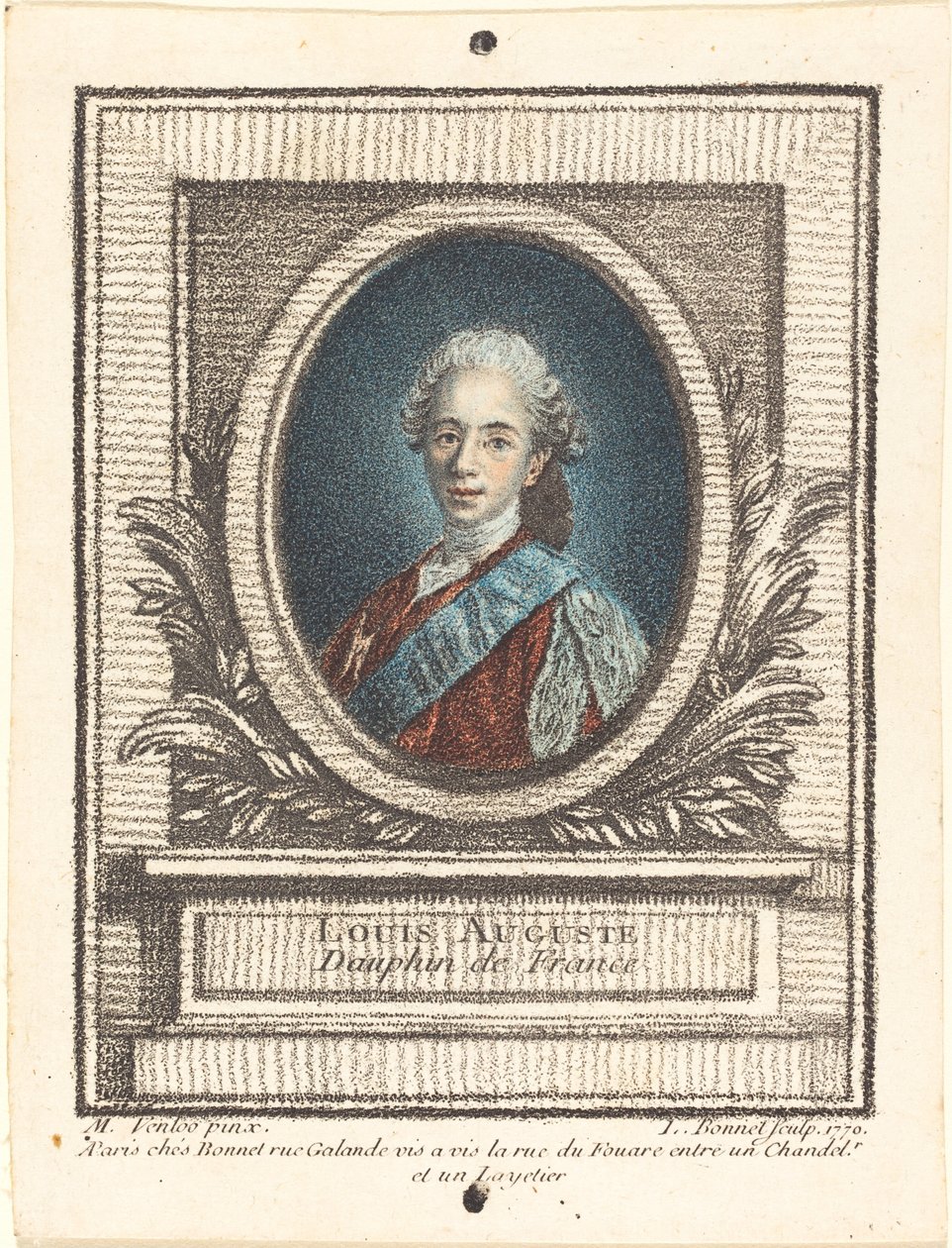 Louis-Auguste, Delfim da França de Louis Marin Bonnet after Louis Michel Van Loo