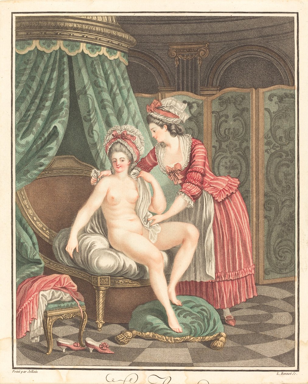 Le Bain de Louis Marin Bonnet after Nicolas René Jollain