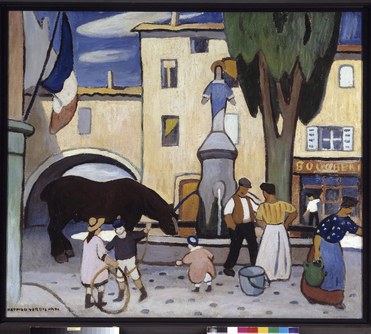 La fontaine de Trets au cheval noir Painting by Louis-Mathieu Verdilhan (1875-1928) Século XX Menção obrigatória: Colecção de obras de fundação da Provença, Marselha de Louis Mathieu Verdilhan