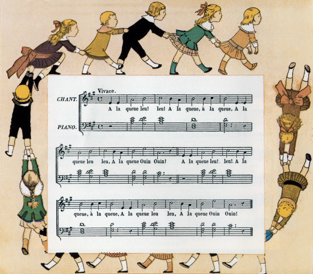 Partitura e ilustração da canção da criança 