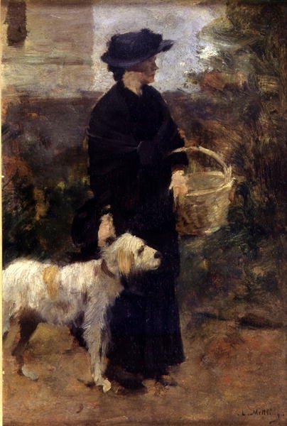 Uma caminhada matinal (óleo sobre painel) de Louis Mettling