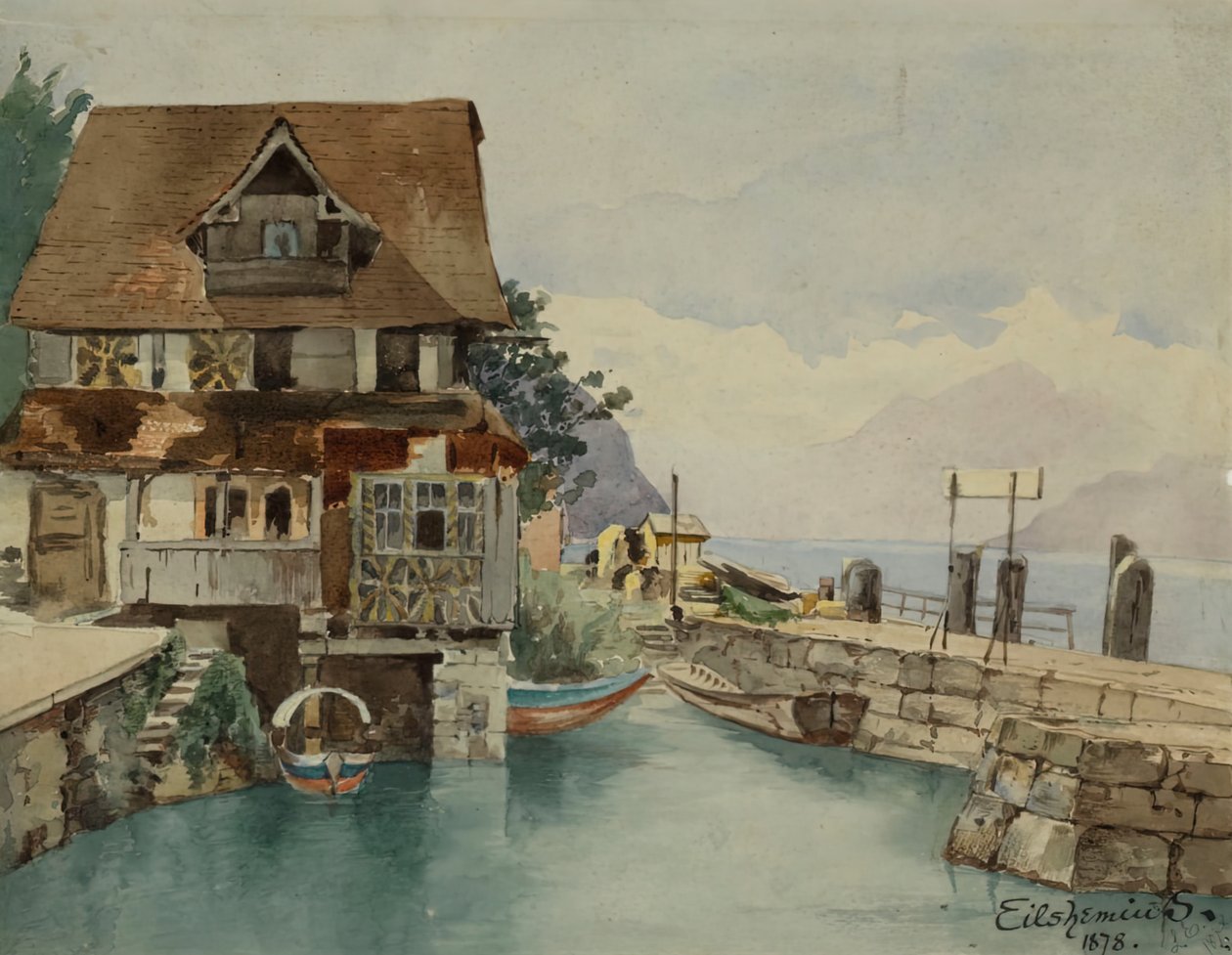 House On Canal, 1878. de Louis Michel Eilshemius