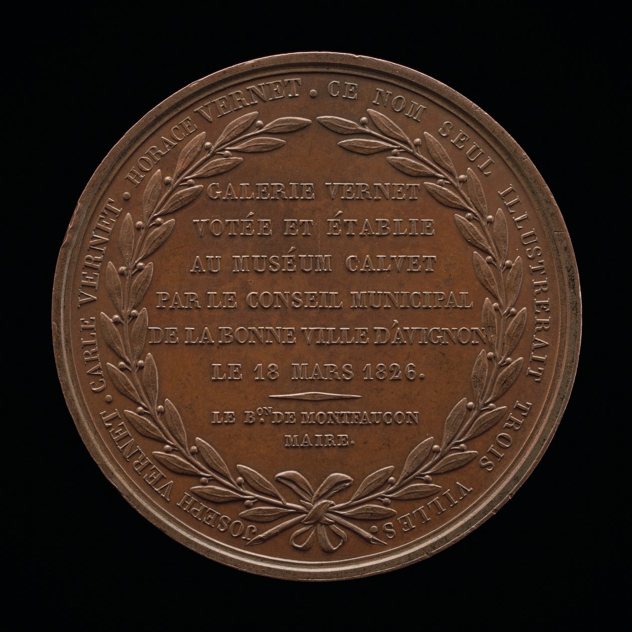 Inscrição [reverso], 1826. de Louis Michel Petit