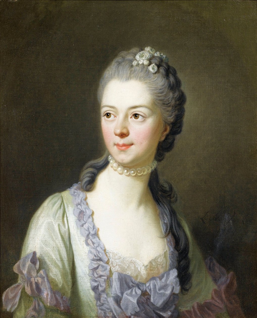 Portrait de la princesse Ekaterina Dmitrievna Golitsyna (Galitzine) - Retrato de Ekaterina Dmitrievna Golitsyna (1720-1761), nee Cantemir par Van Loo, Louis Michel (1707-1771) de Louis Michel van Loo