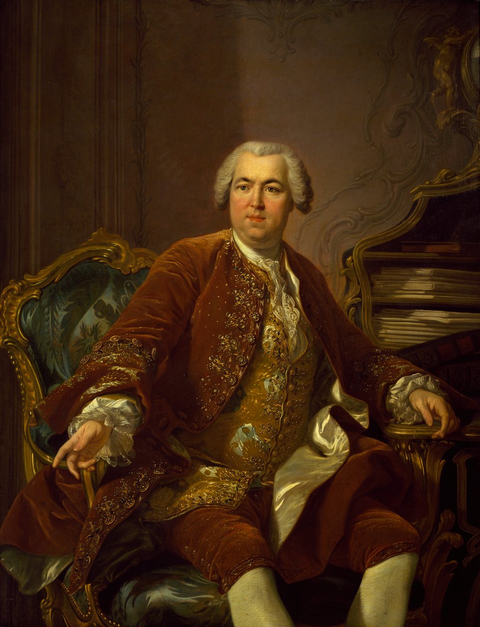 Retrato de Nicolas Beaujon por Louis Michel van Loo (1707-1771) de Louis Michel van Loo