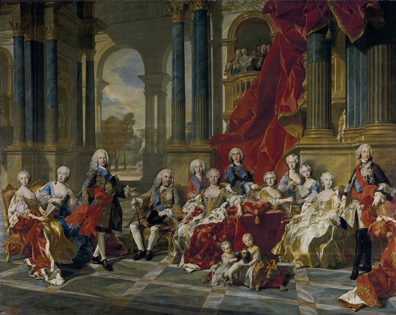 A família de Filipe V, rei da Espanha, 1743 de Louis Michel van Loo