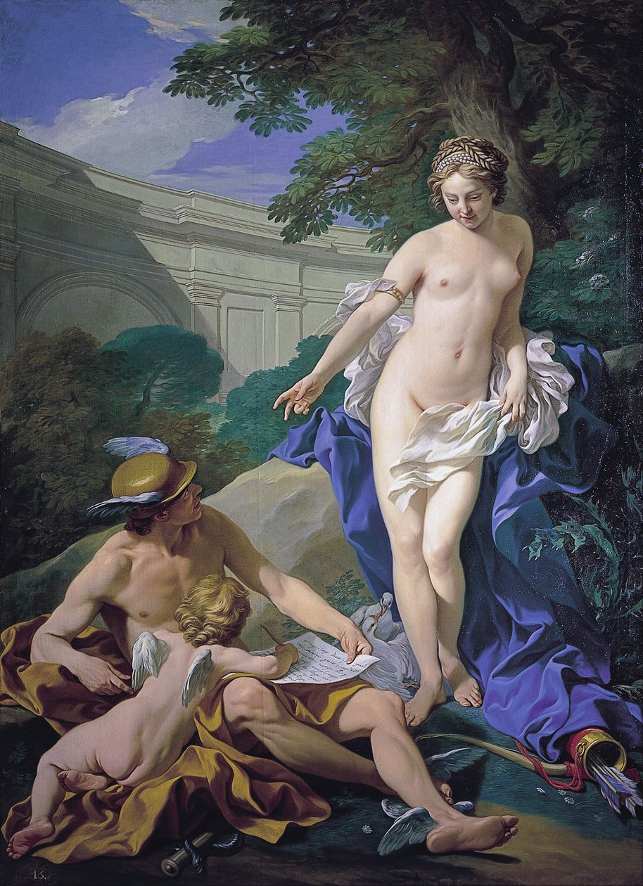 Vénus, Mercúrio e Amor de Louis Michel van Loo