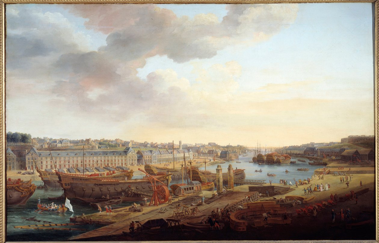 Estaleiro: "O Porto de Brest" Pintura de Louis Nicolas van Blarenberghe (1716-1794) 1774 Sun. 1,25x1,93 m Brest, Musee des Beaux Arts de Louis Nicolas van Blarenberghe