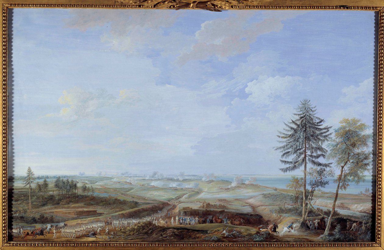 Guerra de Independência dos Estados Unidos (1775-1783): "Cerco de Yorktown de 6 a 19 de outubro de Louis Nicolas van Blarenberghe