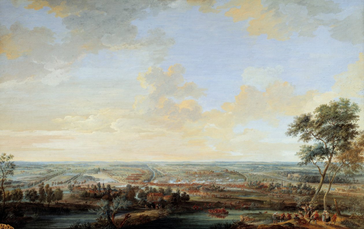 Guerra da Sucessão Austríaca (1741-1748): "Batalha de Melle ganha pelo Visconde de Chayla, 9 de julho de Louis Nicolas van Blarenberghe