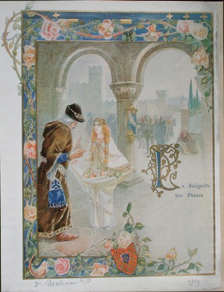 Santa Rosalina de Villeneuve (1267-1329) c.1900 (cor litho) de Louis Ollier