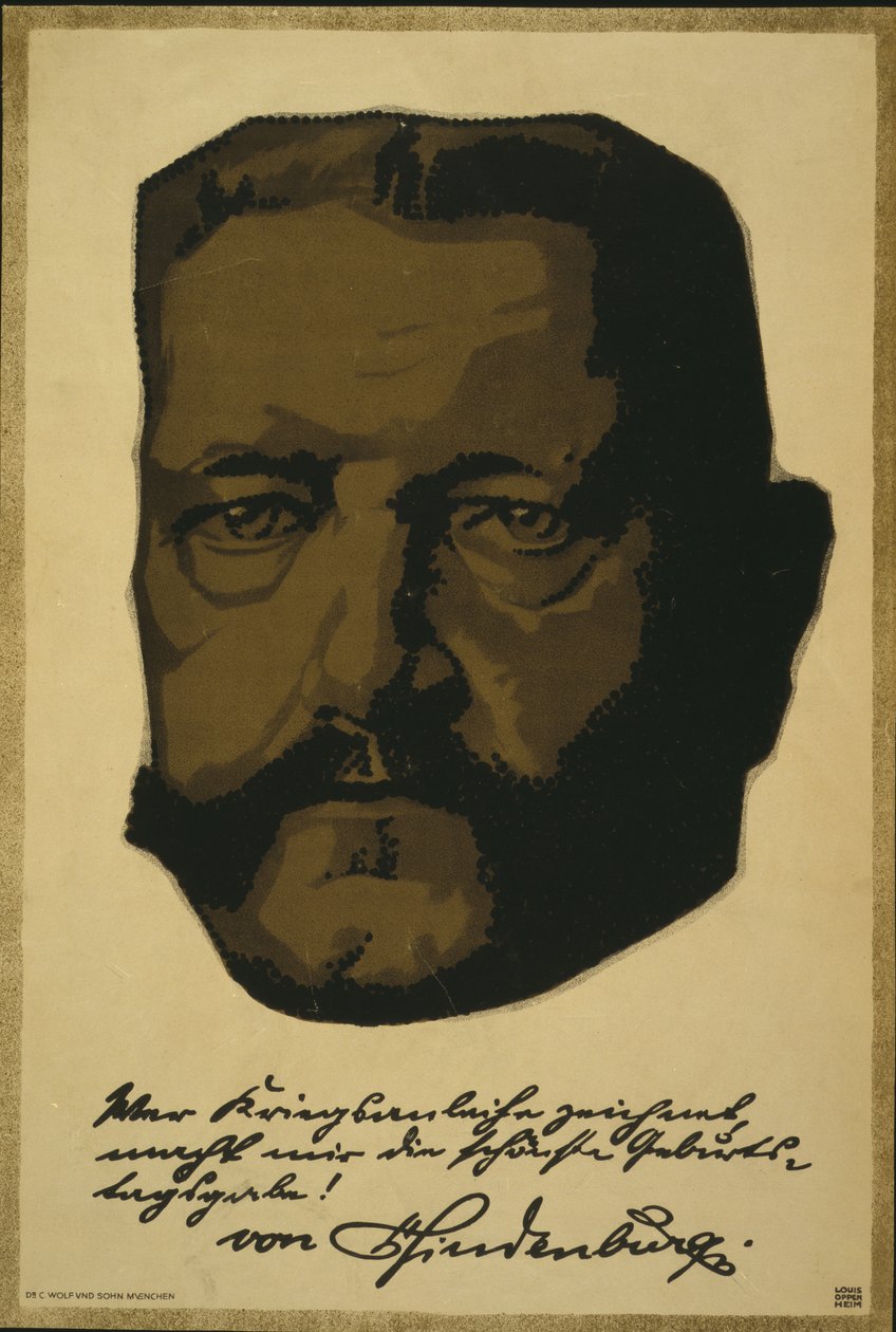 Retrato do General Field Marshall Paul von Hindenburg de Louis Oppenheim