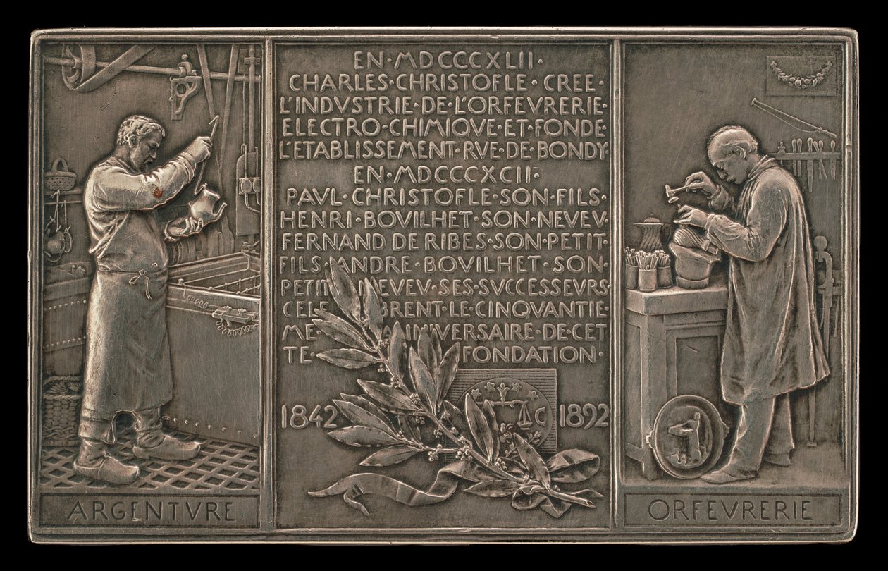Cinquenta anos da Christofle Company, 1842-1892 [reverso] de Louis Oscar Roty