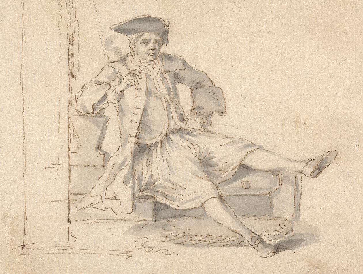 Oficial Naval Fumador sentado de Louis Philippe Boitard