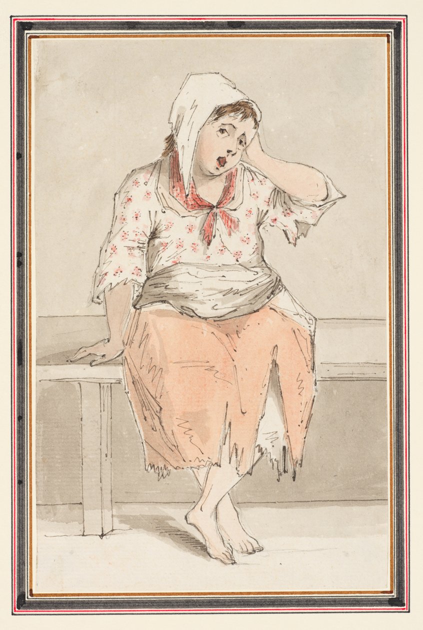 Estudo de uma mulher sentada de Louis Philippe Boitard