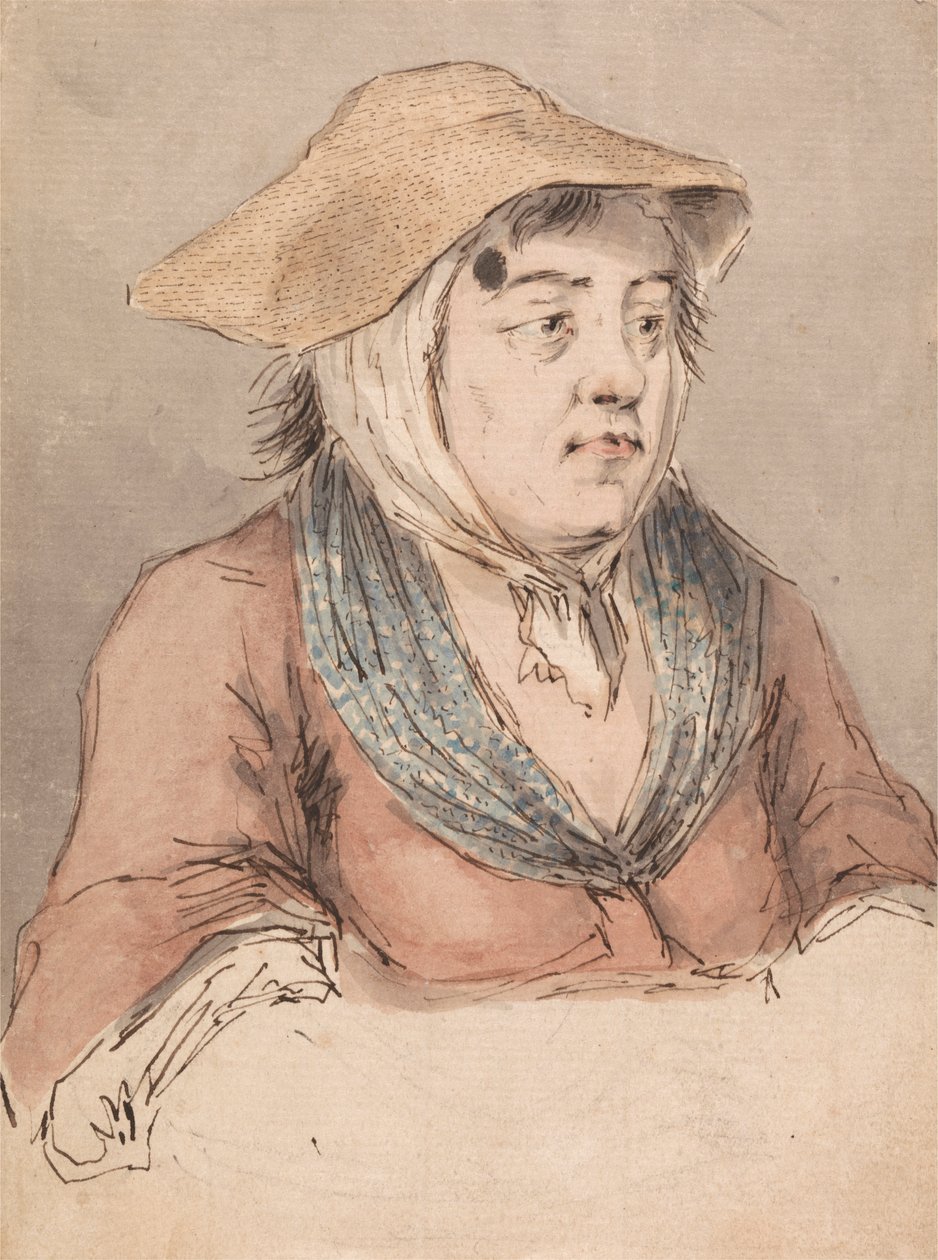 Mulher com uma bata azul de Louis Philippe Boitard