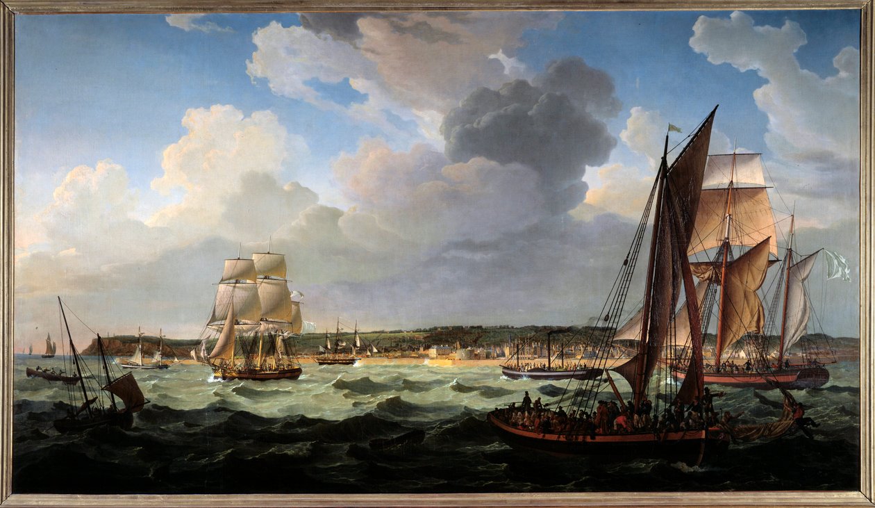 O Havre do mar. Pintura de Louis Philippe Crepin (1772-1851) de Louis Philippe Crepin