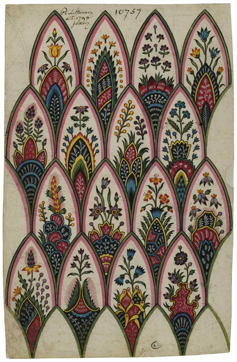 Projeto de motivos indianos, 1793. de Louis Philippe Lemeunnié