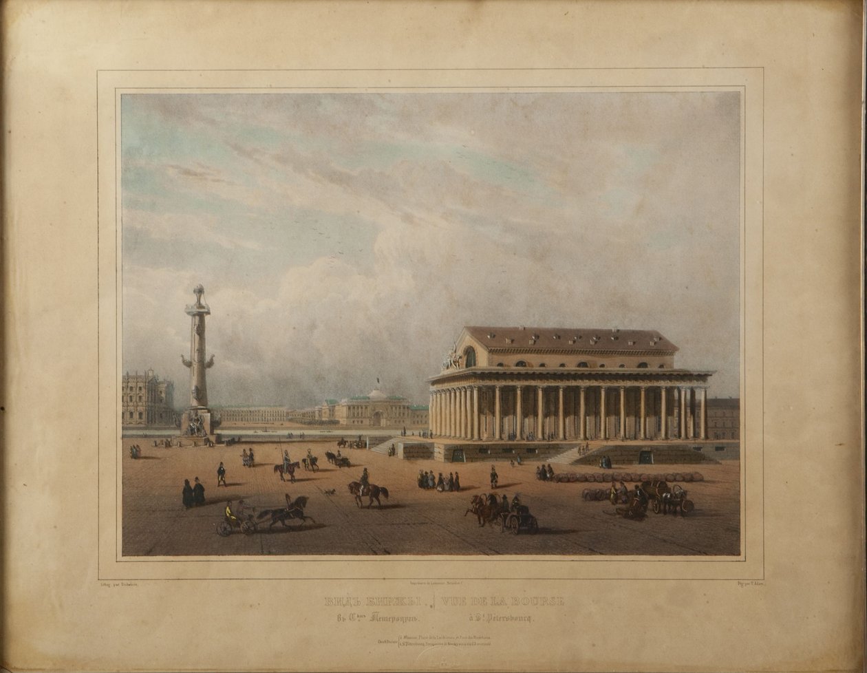 Bolsa de Valores em São Petersburgo, final de 1840. de Louis Pierre Alphonse Bichebois