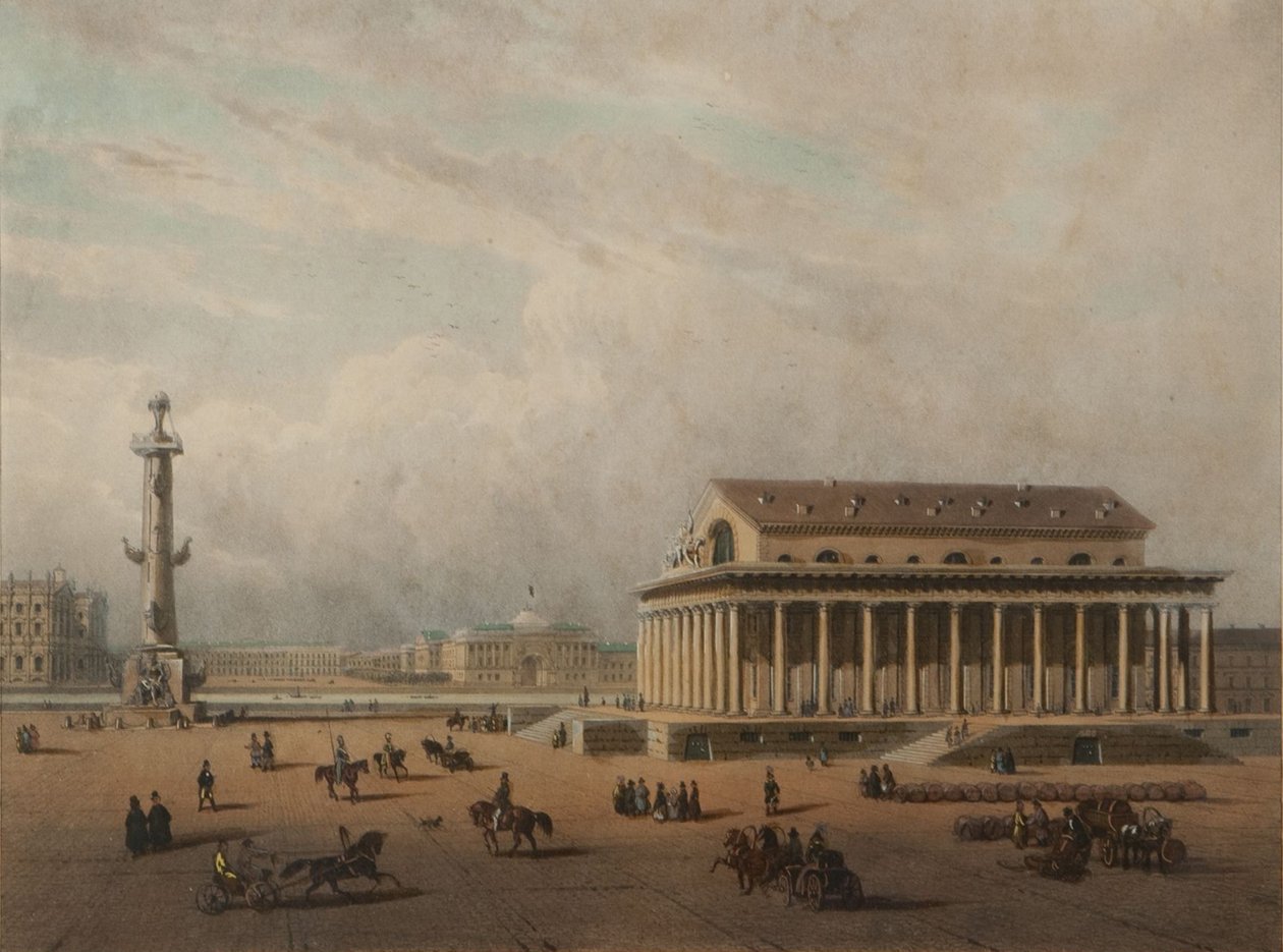 Bolsa de valores em São Petersburgo, final da década de 1840. de Louis Pierre Alphonse Bichebois