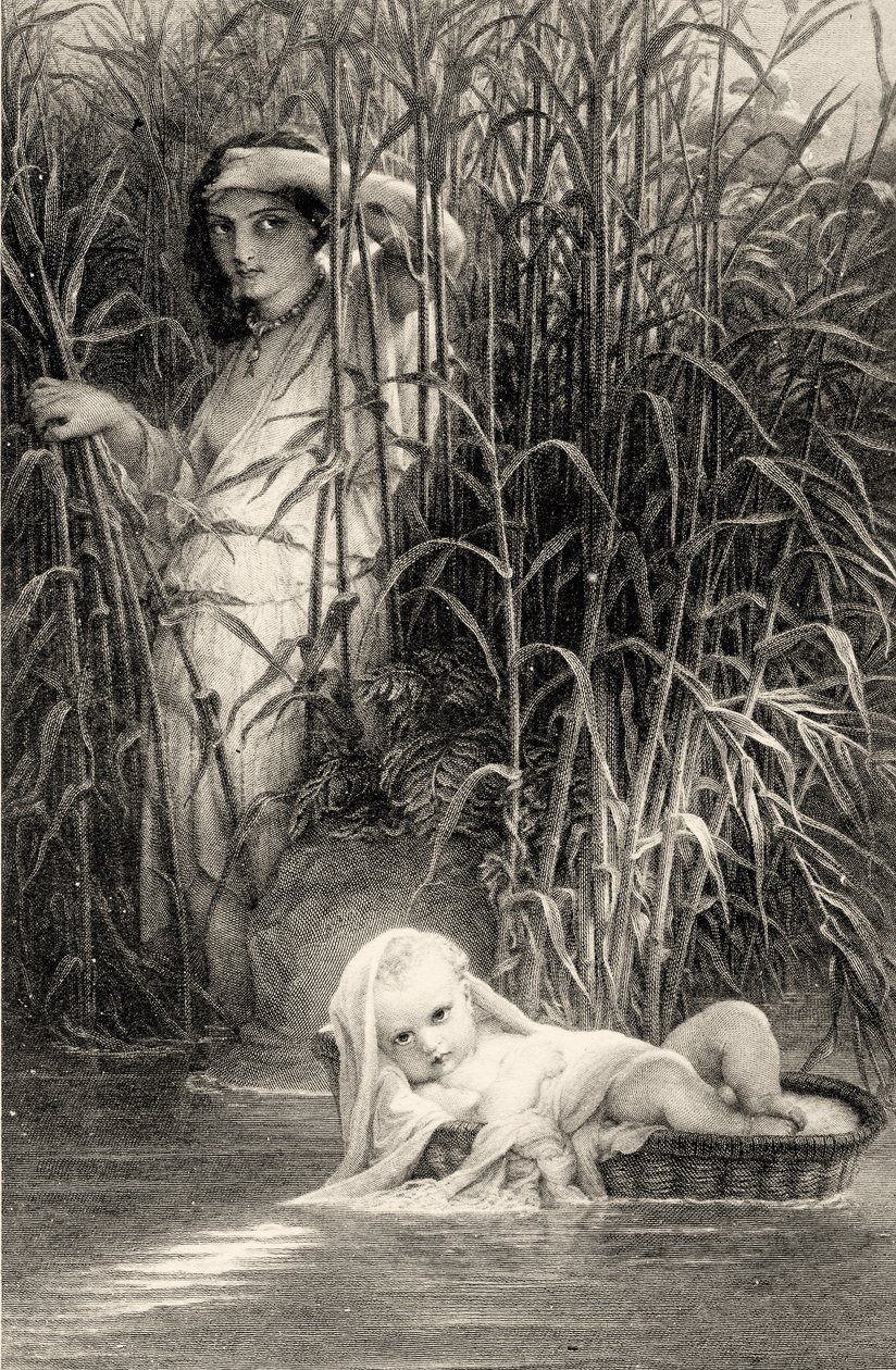 Moisés descoberto no Nilo de Louis Pierre Henriquel Dupont