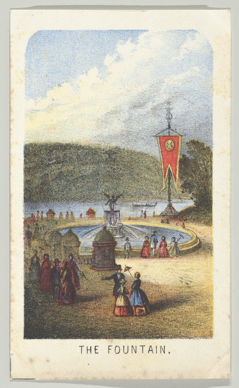 The Fountain, da série, Views in Central Park, New York, Parte 3, 1864. de Louis Prang