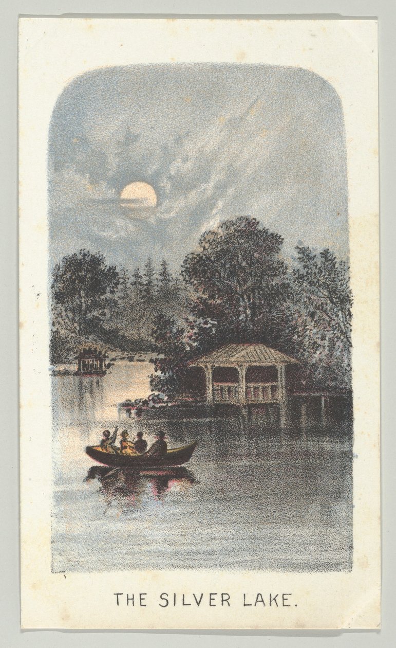 The Silver Lake, da série, Views in Central Park, New York, Parte 2, 1864. de Louis Prang