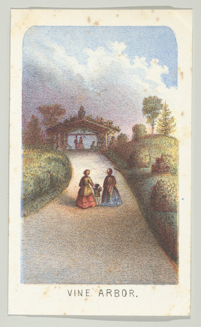 Vine Arbor, da série, Views in Central Park, New York, Parte 3, 1864. de Louis Prang