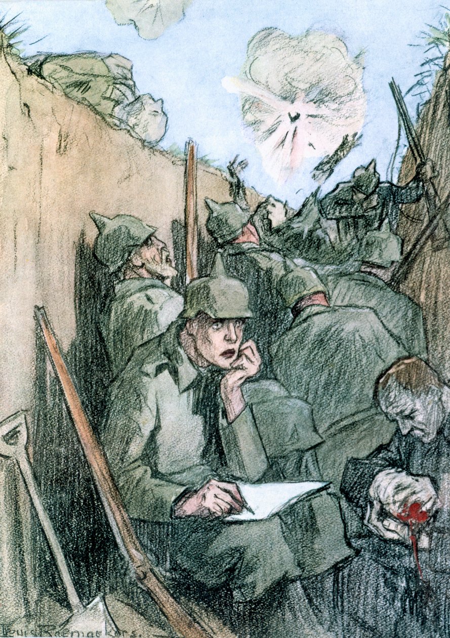 Uma carta das trincheiras alemãs, 1916 de Louis Raemaekers