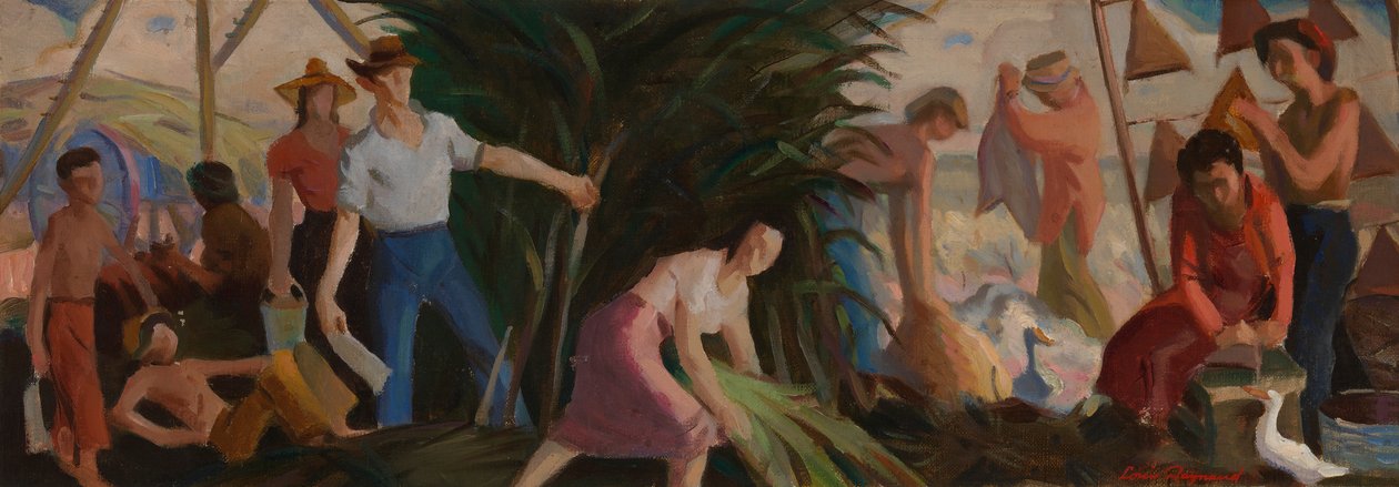 The Harvest mural study, Abbeville, Louisiana Post Office, ca. 1938-1939. de Louis Raynaud