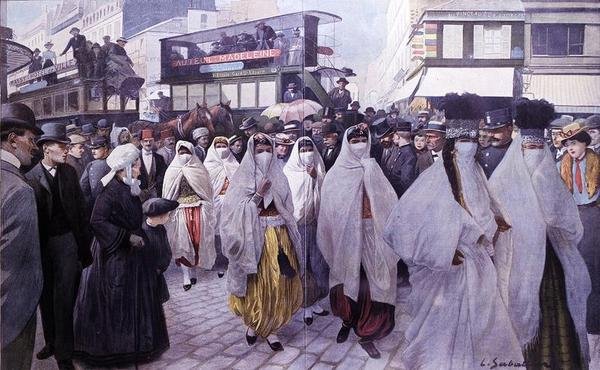 Artistas do Teatro Oriental Regressando ao Trocadero de Louis Remy Sabattier