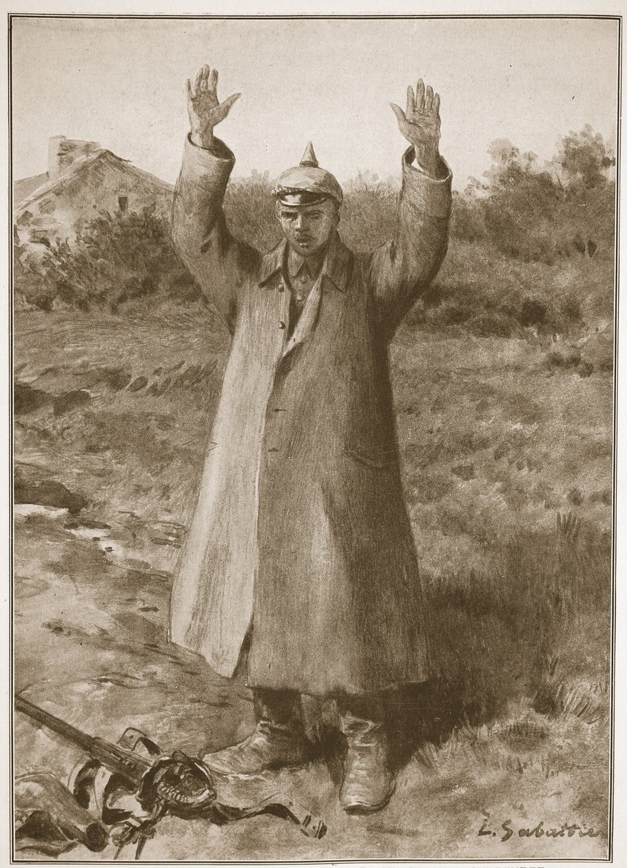 Kamerad .. Perdão! Método hands-up de rendição alemã de Louis Remy Sabattier