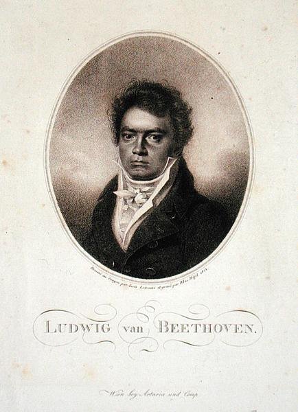 Ludwig van Beethoven (1770-1827) gravada por Blasius Hofel (1792-1963) 1814 (mezzotint) de Louis Rene (after) Letronne