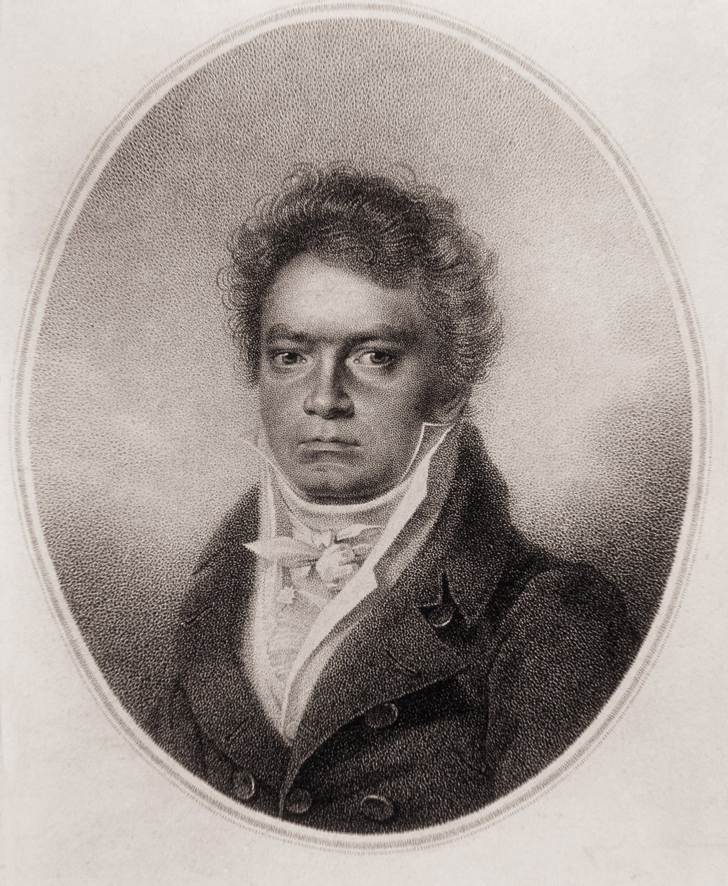 Beethoven, Ludwig, van. Compositor alemão (gravura) de Louis Rene Letronne