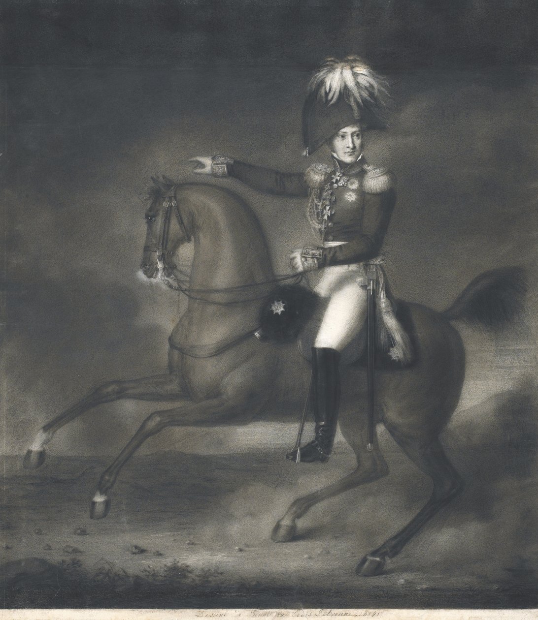 Retrato do conde Alexander Ivanovich Chernyshov 1786-1857 de Louis Rene Letronne