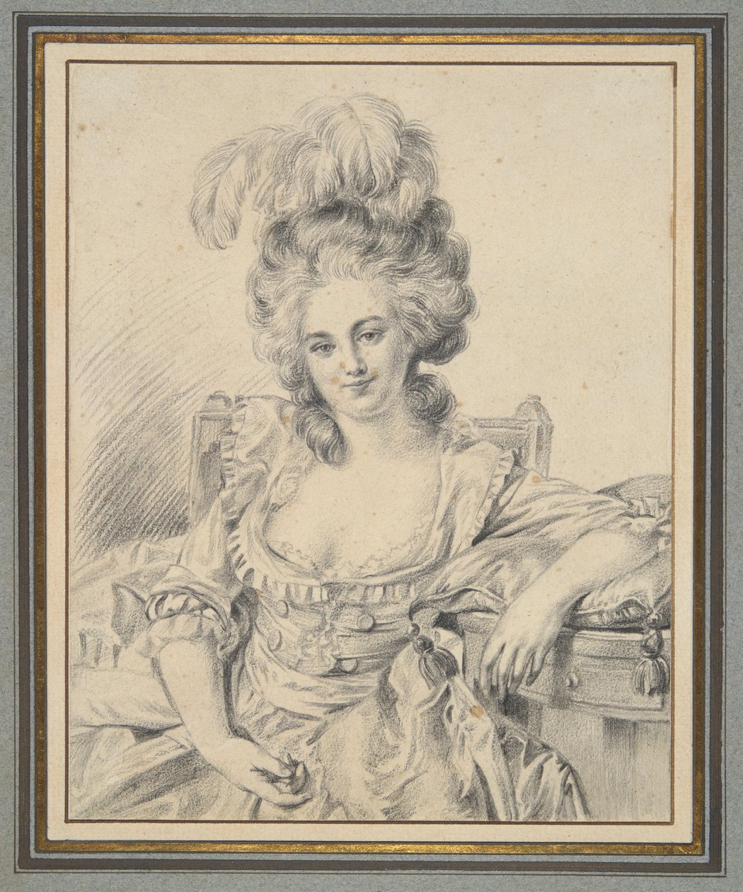 Retrato de Uma Senhora, estudo preparatório para uma pintura de Louis Rolland Trinquesse