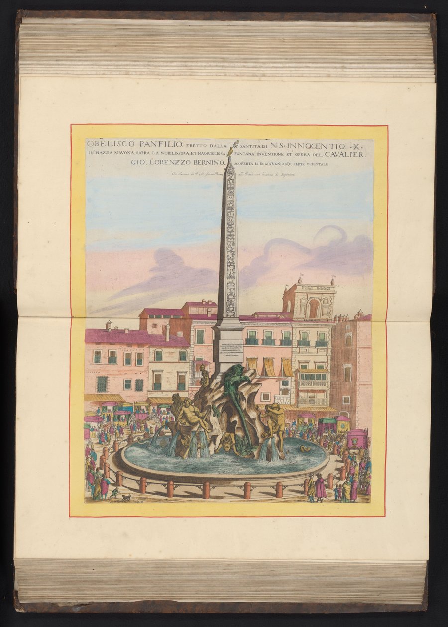Vierstromenfontein te Roma
Obelisco Panfilio, erigido pelo santo N. S. Innocentio X (...) (título sobre o objecto) de Louis Rouhier