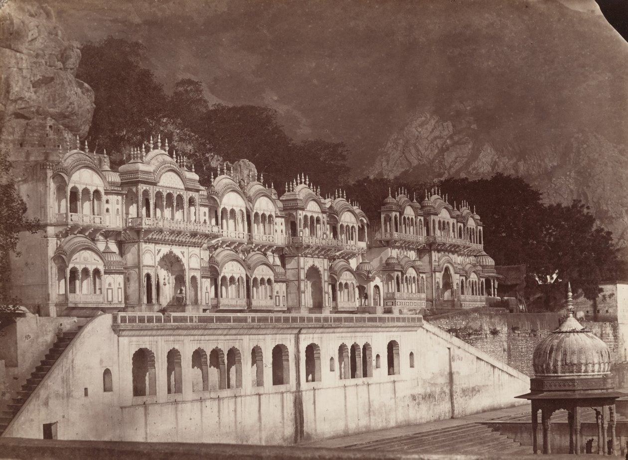 Os templos do rei, Ulwar, década de 1860 (foto) de Louis Rousselet