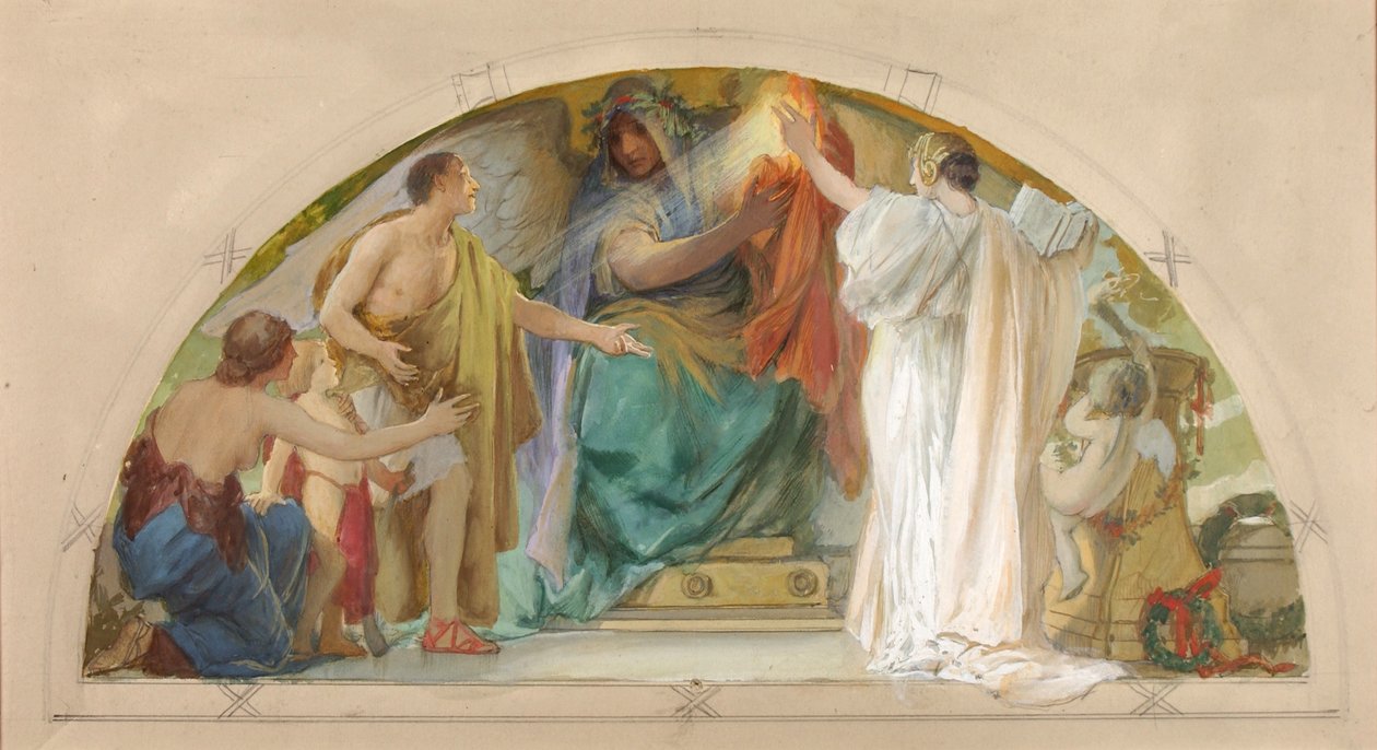 Firm Belief--Truth, Boldness, Self-Reliance (estudo para a porta de entrada, Old Senate Office Building) de Louis Schaettle