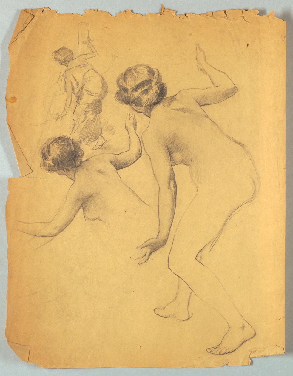 Estudo da Figura Nua Dobrada de Louis Schaettle