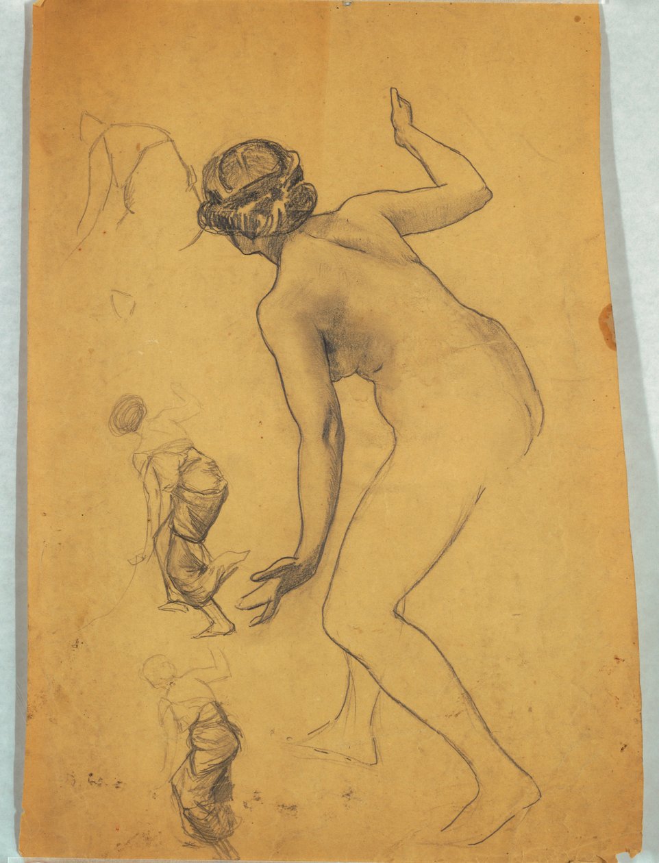 Estudo da Figura Nua Dobrada de Louis Schaettle