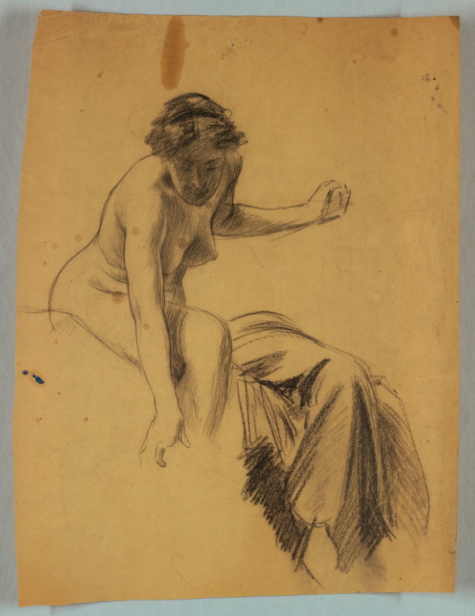Estudo da Figura Nua Sentada de Louis Schaettle