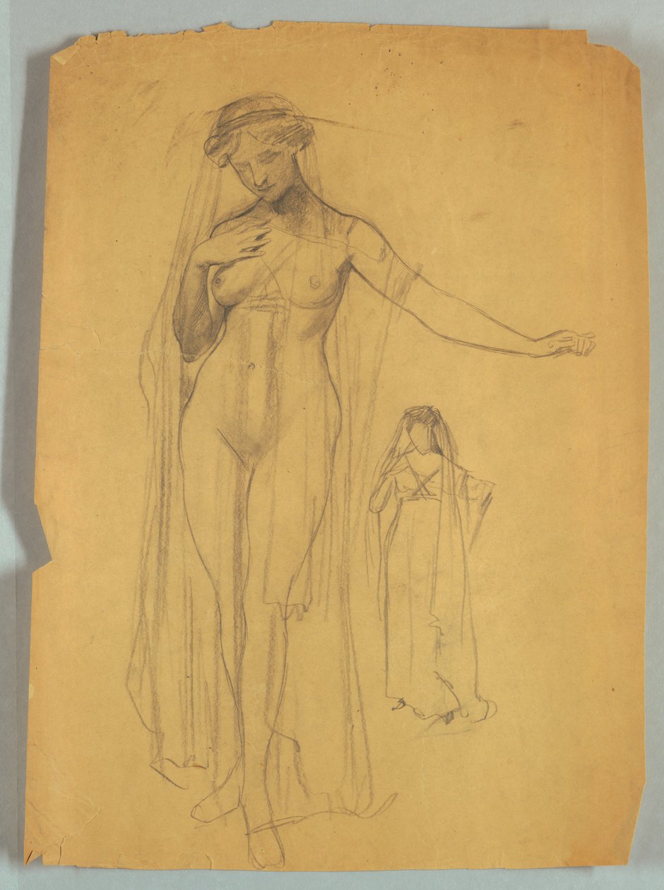 Estudo da Figura Nua Velada de Louis Schaettle