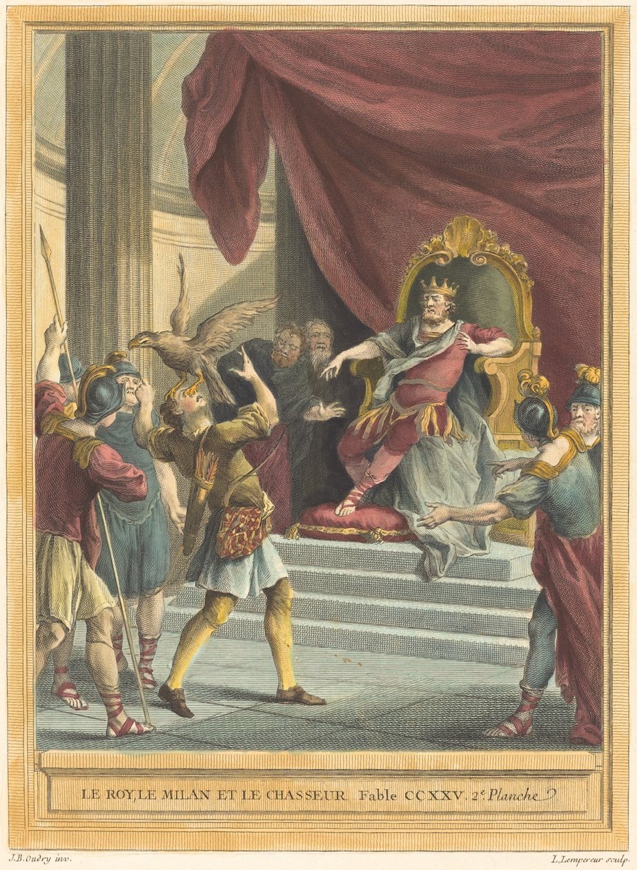O Rei, a Pipa e o Caçador de Louis Simon Lempereur after Jean Baptiste Oudry