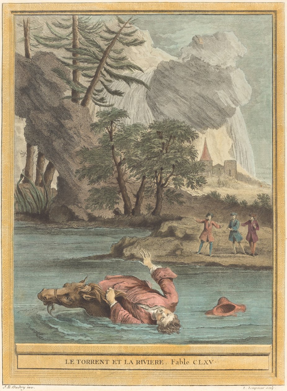 Le torrent et la riviere (A torrente e o rio) de Louis Simon Lempereur after Jean Baptiste Oudry