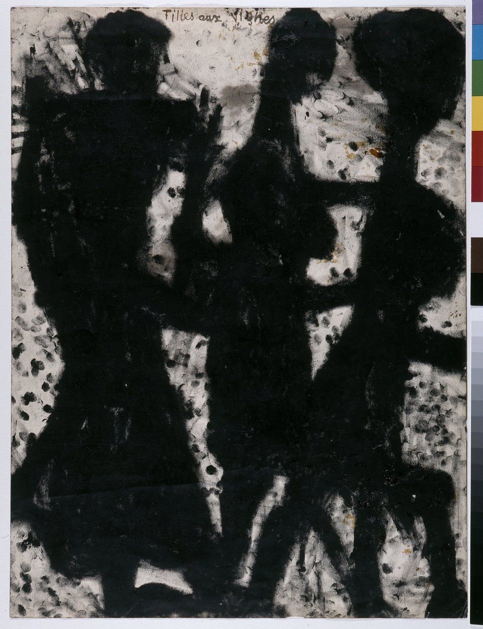Meninas nas vinhas (tinta e verniz sobre papel) de Louis Soutter