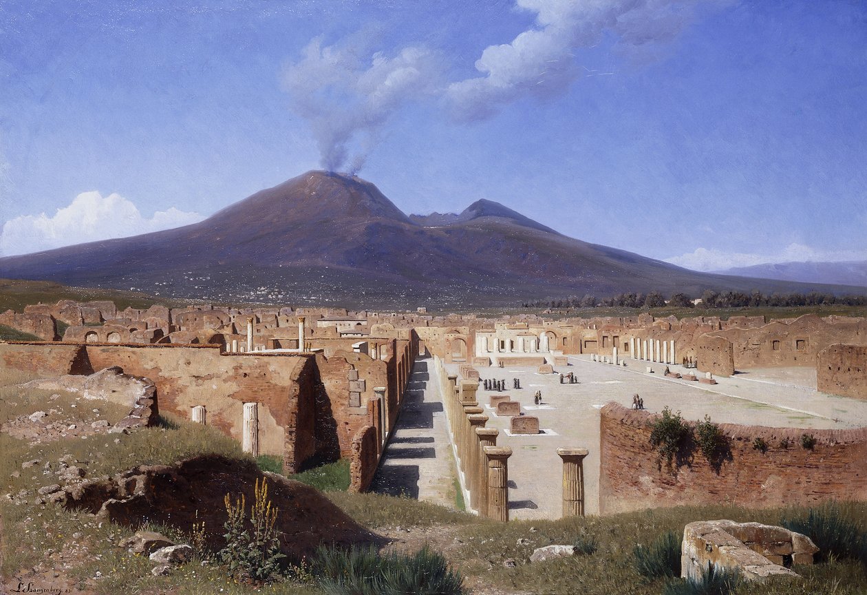 Vesúvio de Pompeia, 1883 de Louis Spangenberg