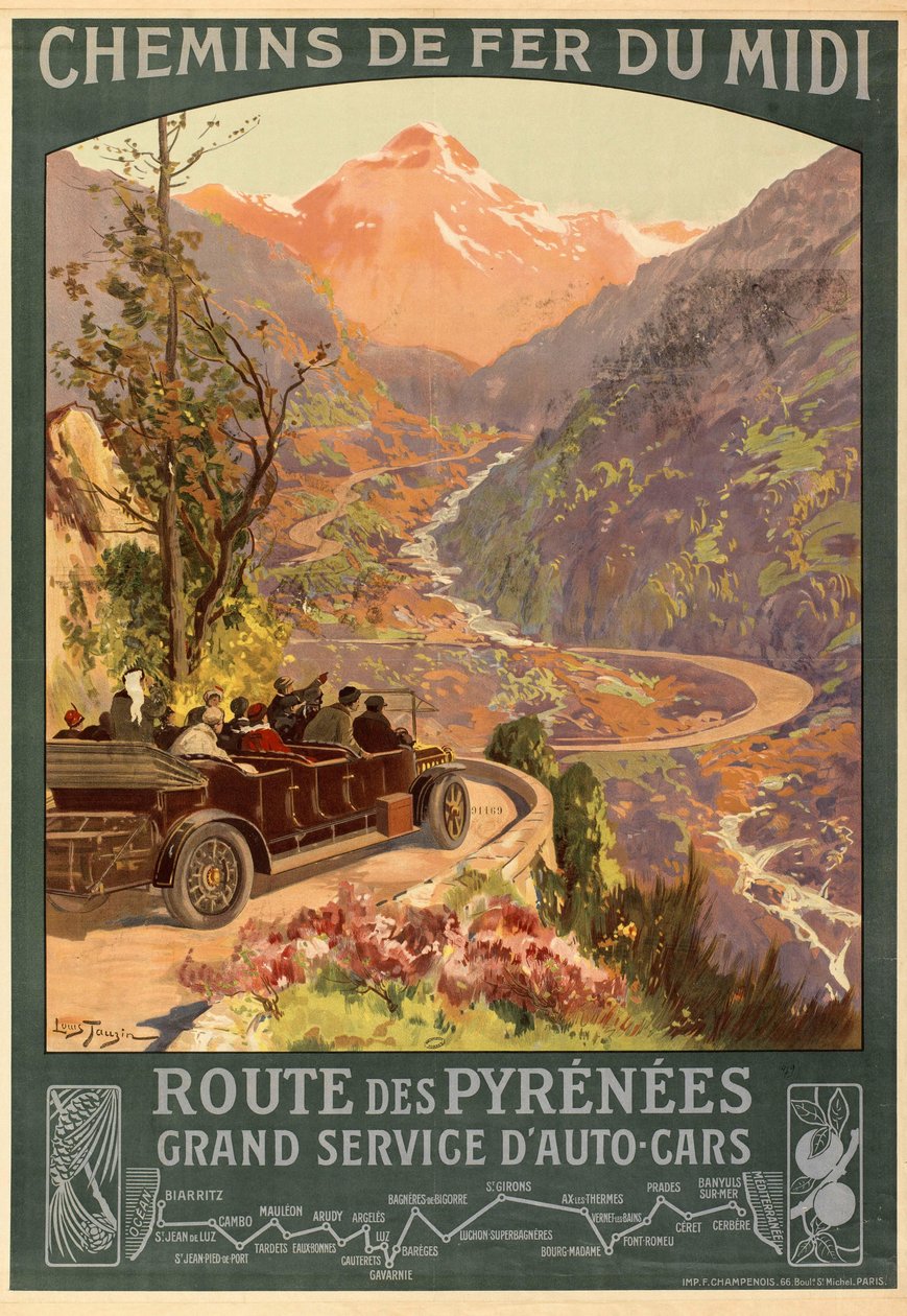 Ferroviária Sul. Rota dos Pirinéus, c. 1900-1910. de Louis Tauzin