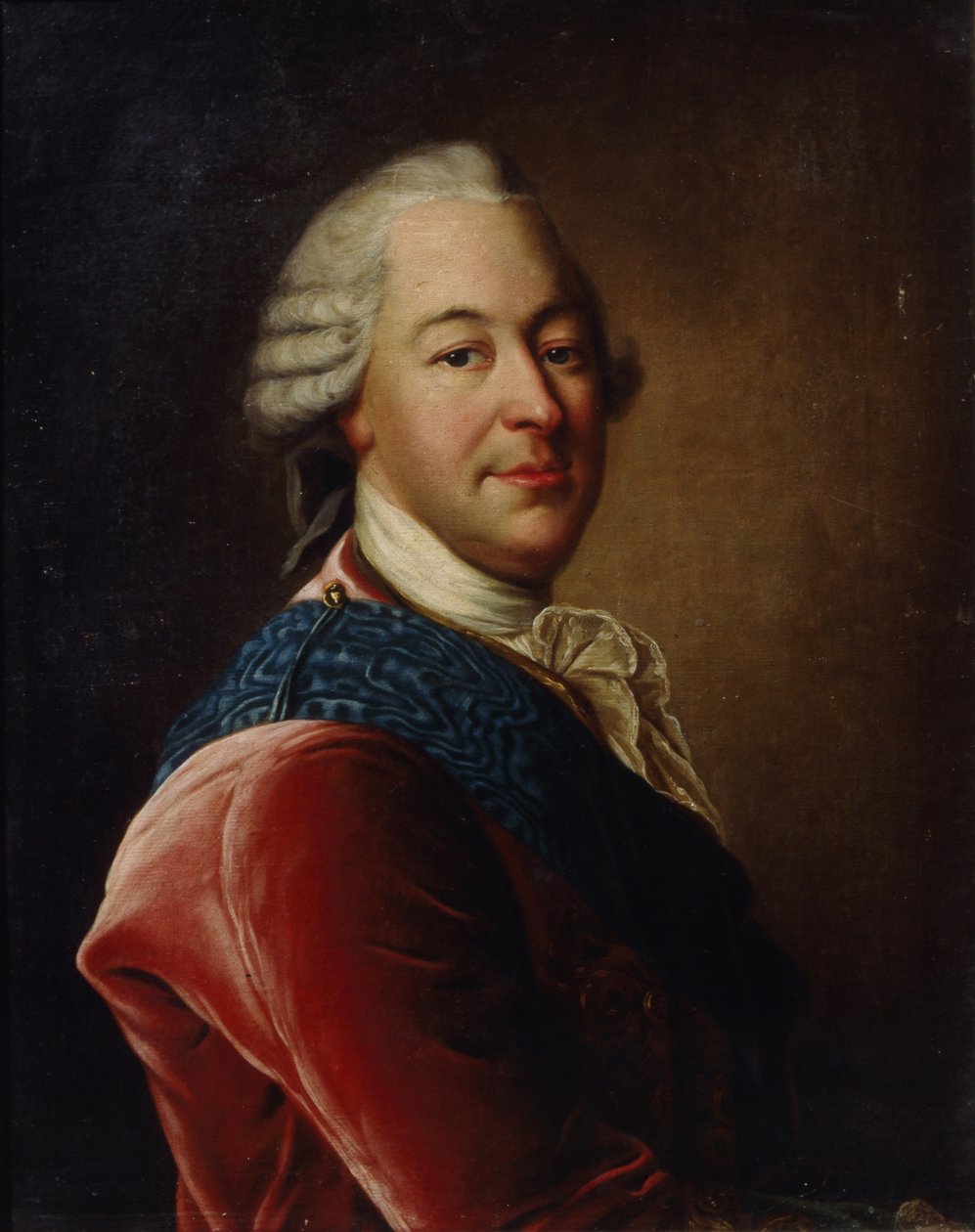 Retrato do conde Mikhail Illarionovich Vorontsov 1714-1767, meados do século XVIII. de Louis Tocqué